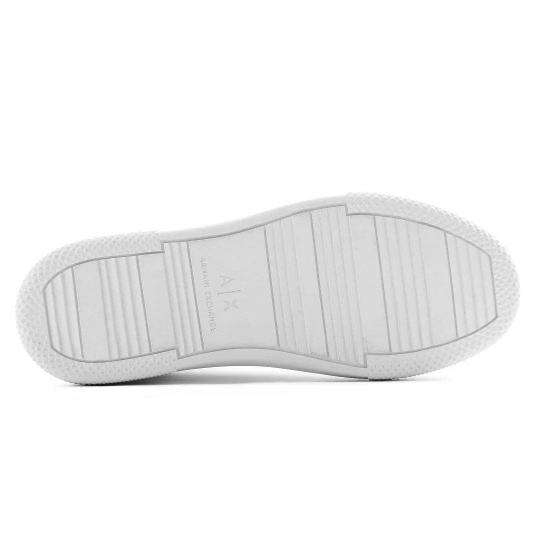 ARMANI EXCHANGE HIGH-SOLED SNEAKERS WITH NAMING LOGO XDX146-WHTPNK