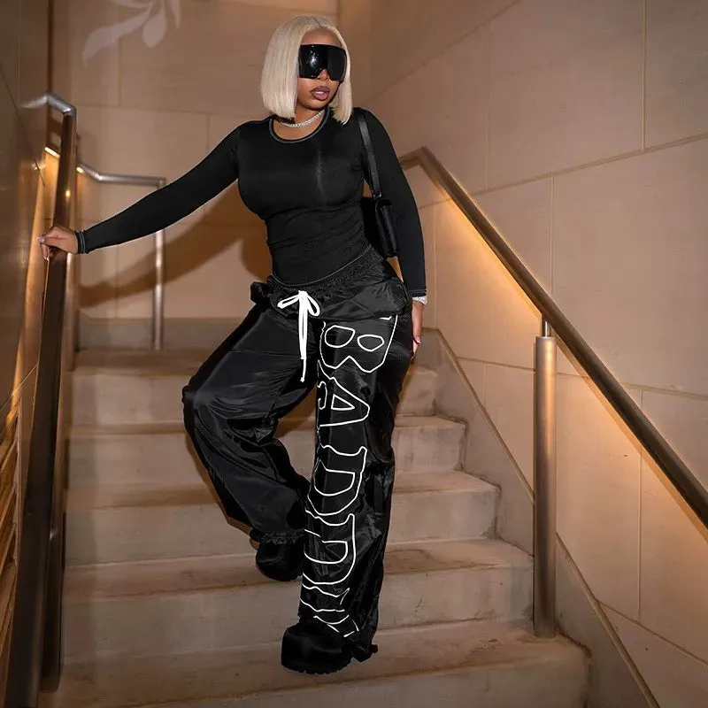 Baddie Windbreaker High Waisted Pants