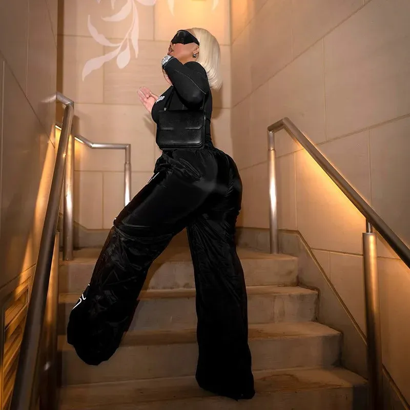 Baddie Windbreaker High Waisted Pants