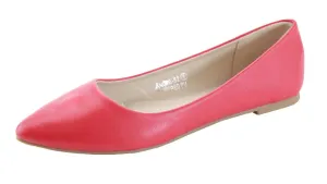 Bella Marie Womens Classic Pointy Toe Slip-on Ballet Flat Shoes