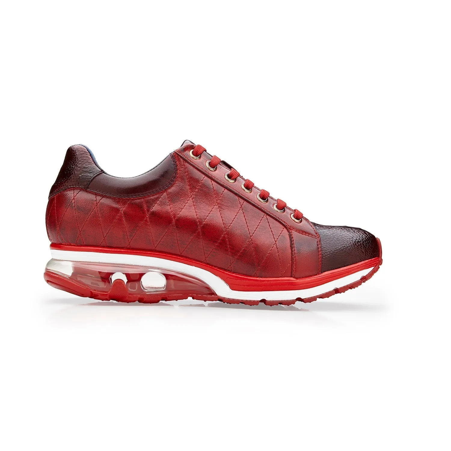 Belvedere Sacco E25 Men's Shoes Exotic Ostrich / Quilted Calf-Skin Leather Sneaker (BV3184)