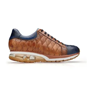 Belvedere Sacco E25 Men's Shoes Exotic Ostrich / Quilted Calf-Skin Leather Sneaker (BV3184)