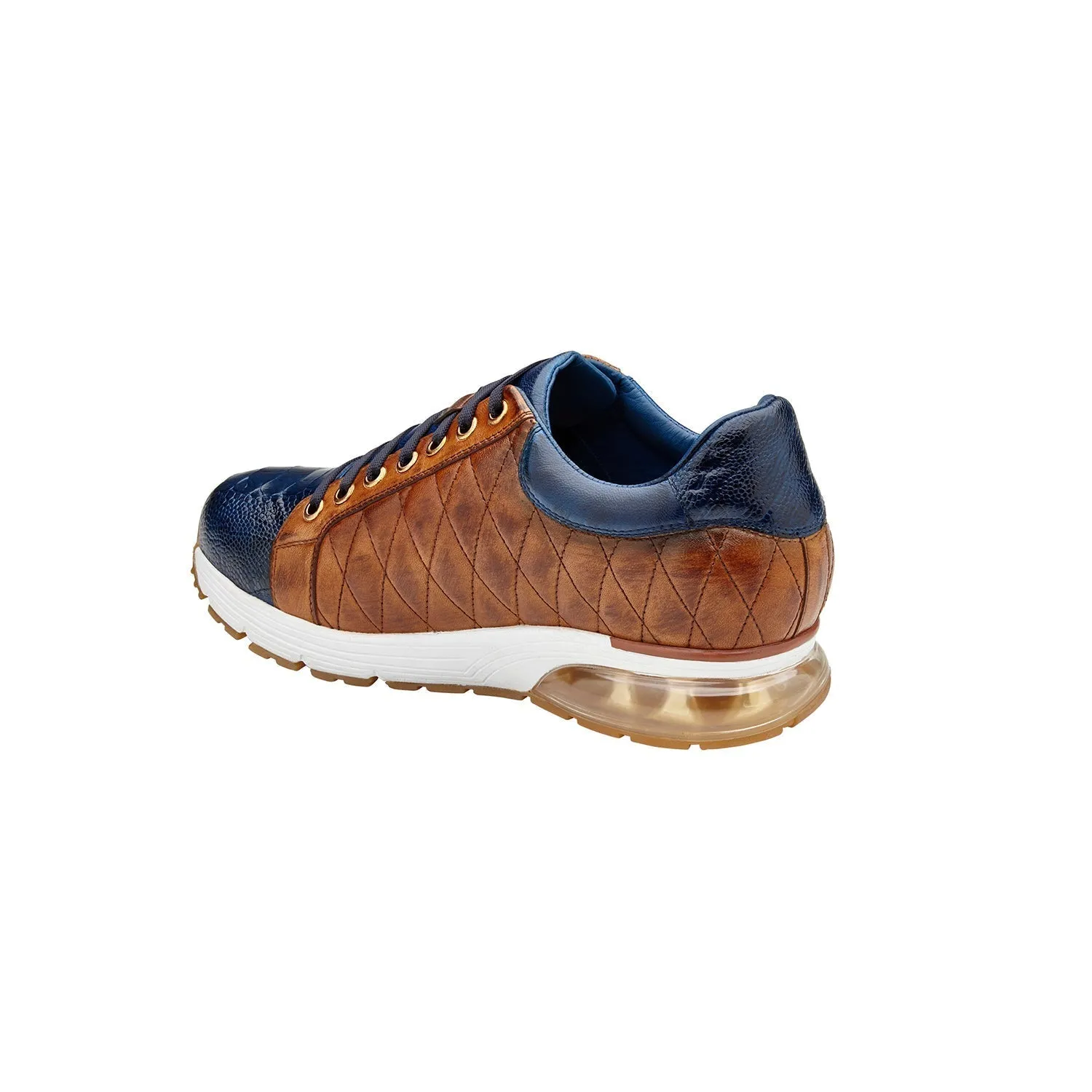 Belvedere Sacco E25 Men's Shoes Exotic Ostrich / Quilted Calf-Skin Leather Sneaker (BV3184)