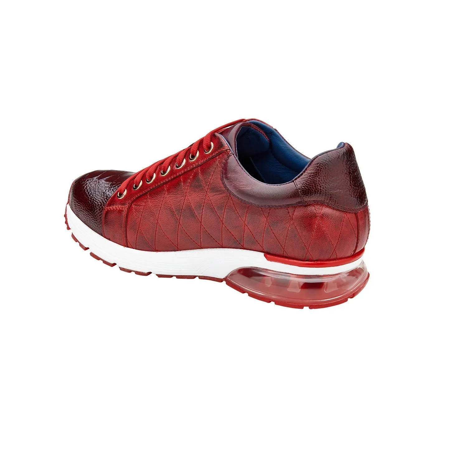 Belvedere Sacco E25 Men's Shoes Exotic Ostrich / Quilted Calf-Skin Leather Sneaker (BV3184)