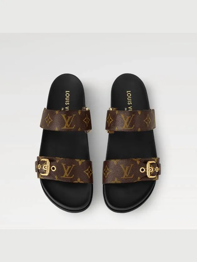 Bom Dia Flat Comfort Mule Sandals Monogram Women
