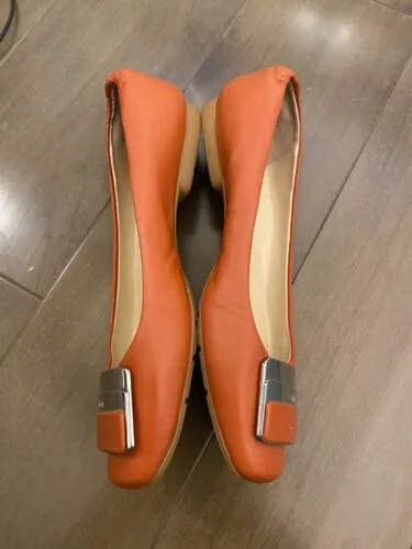 Calvin Klein Shoes Orange Womens Buckle Slip On Ballet Flat Size 8.5