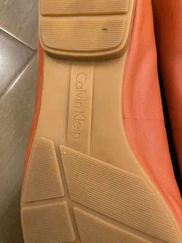 Calvin Klein Shoes Orange Womens Buckle Slip On Ballet Flat Size 8.5