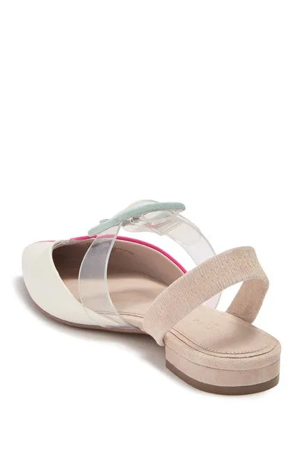 Cecelia New York Deacon Sandals Neon Pink Alabaster Pointed Clear Slingback Flat