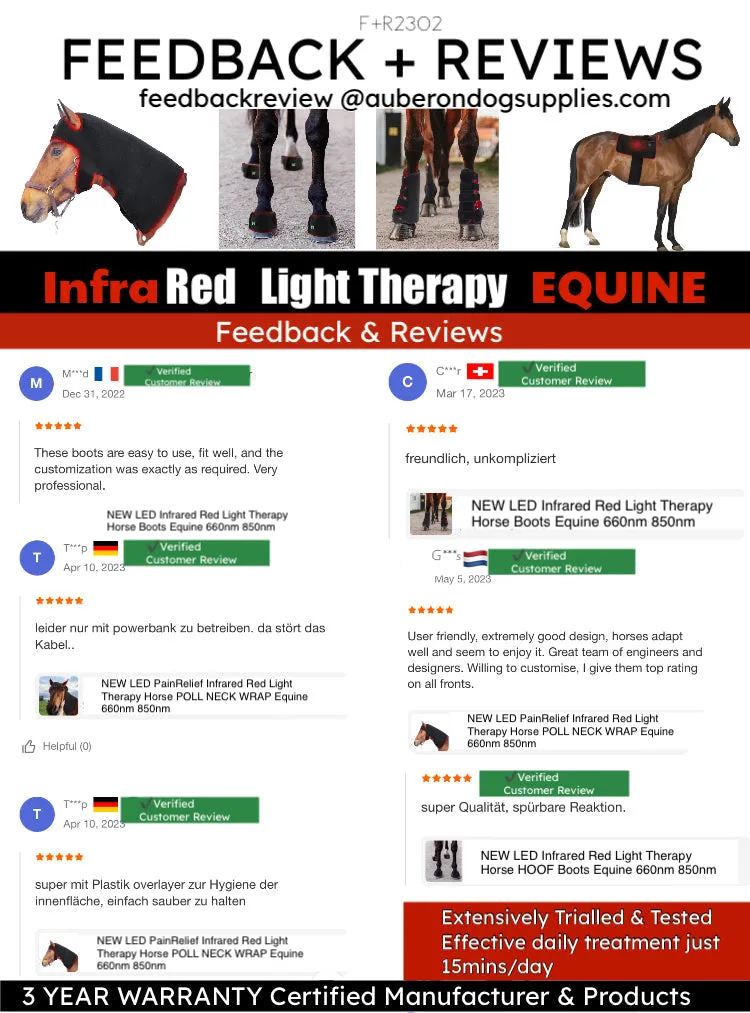 Equine NEW! Infrared Red Light Therapy HORSE KNEE HOCK BOOTS BUILT IN BATTERY WIRELESS CE Cert 112LED 660nm 850nm