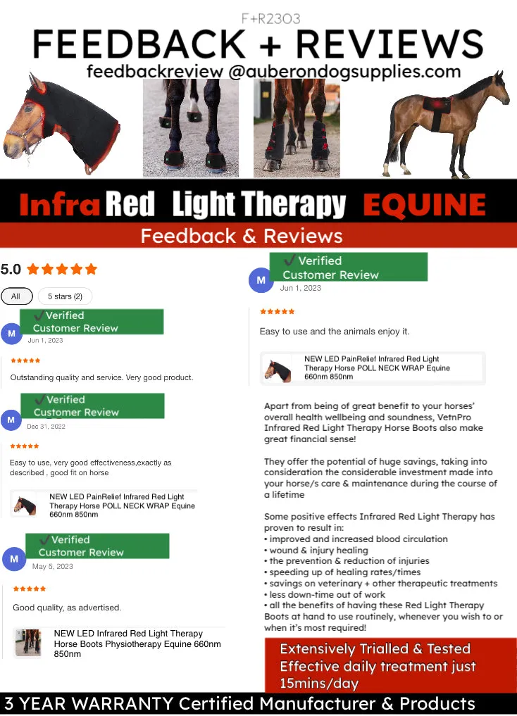 Equine NEW! Infrared Red Light Therapy HORSE KNEE HOCK BOOTS BUILT IN BATTERY WIRELESS CE Cert 112LED 660nm 850nm
