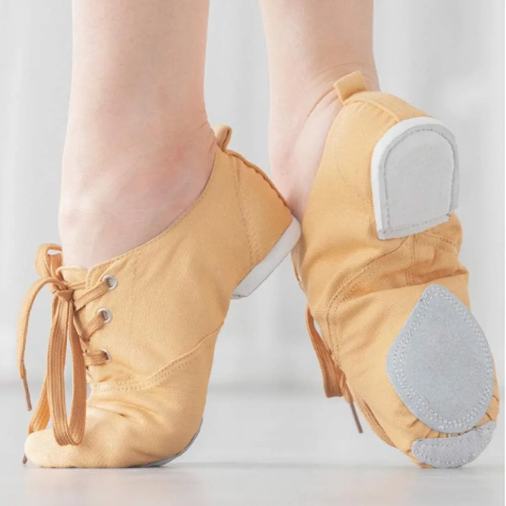 HIPPOSEUS Canvas Lace up Jazz Shoes Modern Dance Practice Shoes Lightweight for Women and Men