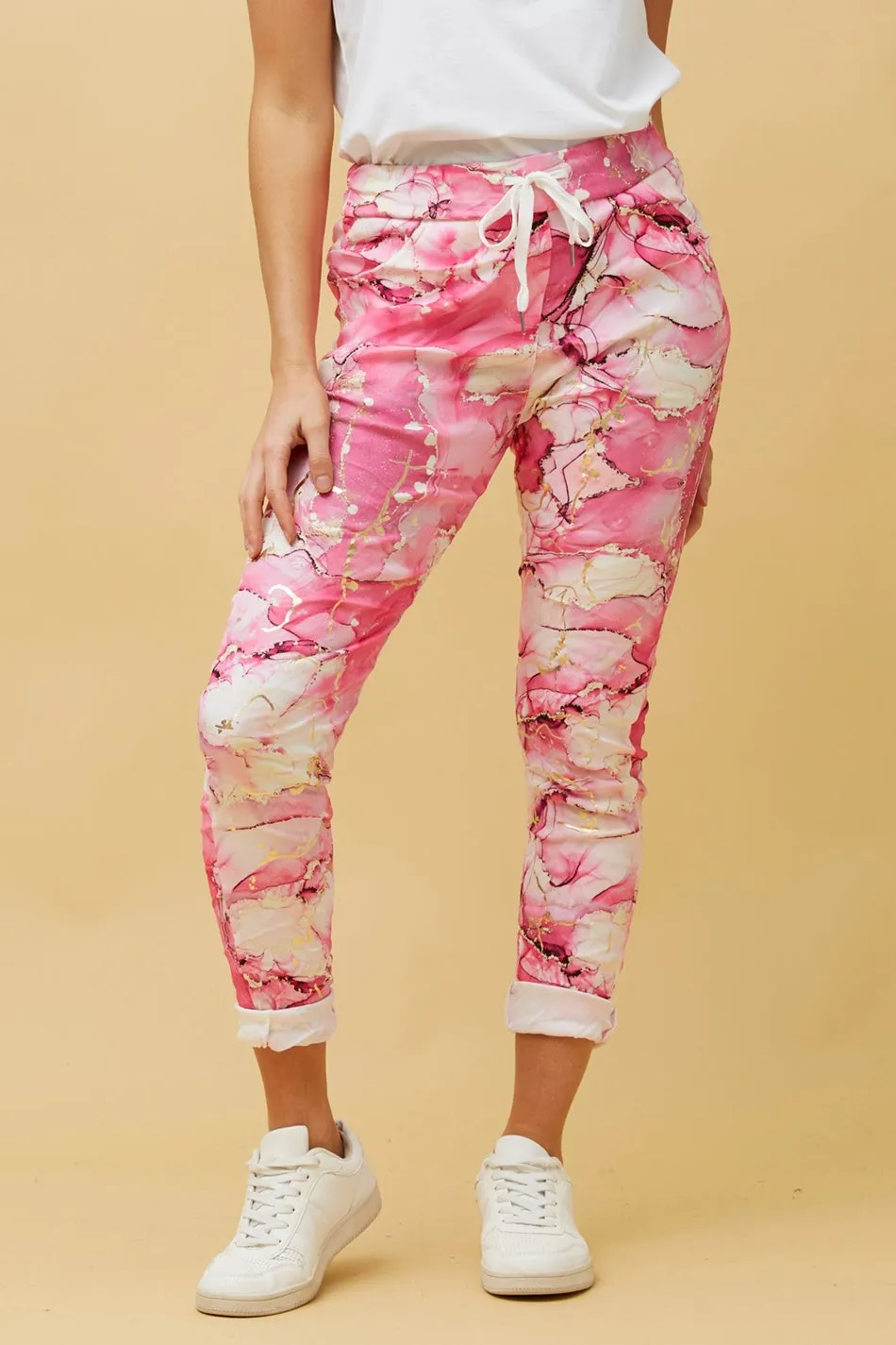 JANJA MARBLE PRINT JOGGERS