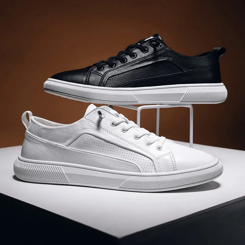 Leather Flats Simple Solid Color Sneakers