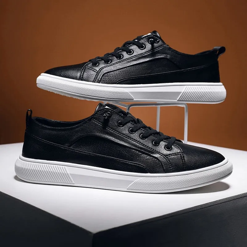 Leather Flats Simple Solid Color Sneakers