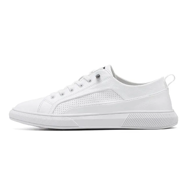 Leather Flats Simple Solid Color Sneakers