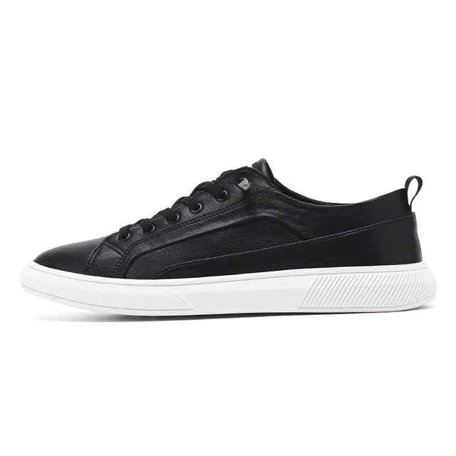 Leather Flats Simple Solid Color Sneakers