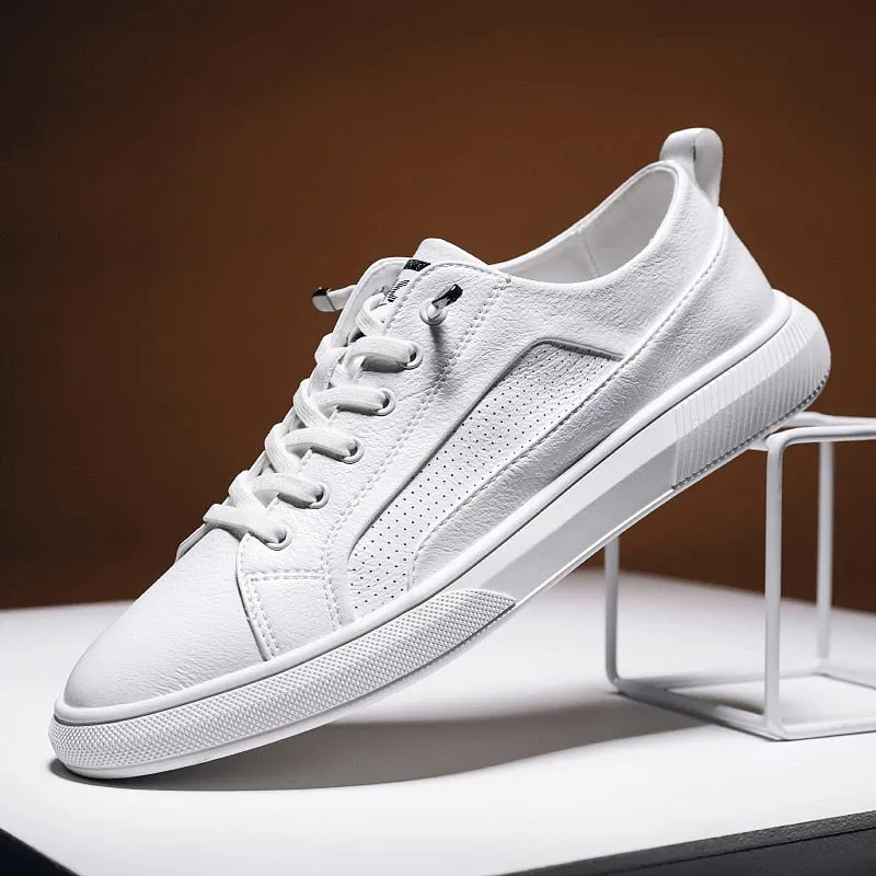 Leather Flats Simple Solid Color Sneakers