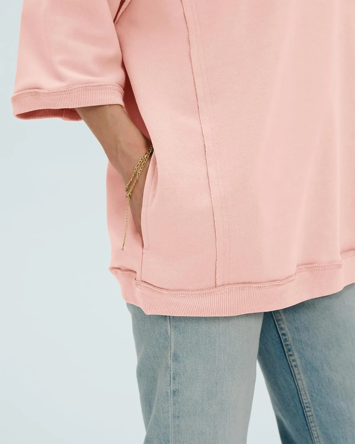 Locachy Women's Casual Crew Neck Sweatshirt Oversized 3/4 Sleeve Pullover Tops 2025 Fashion