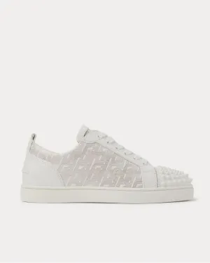Louis Junior Spikes Printed Leather  White low top sneakers