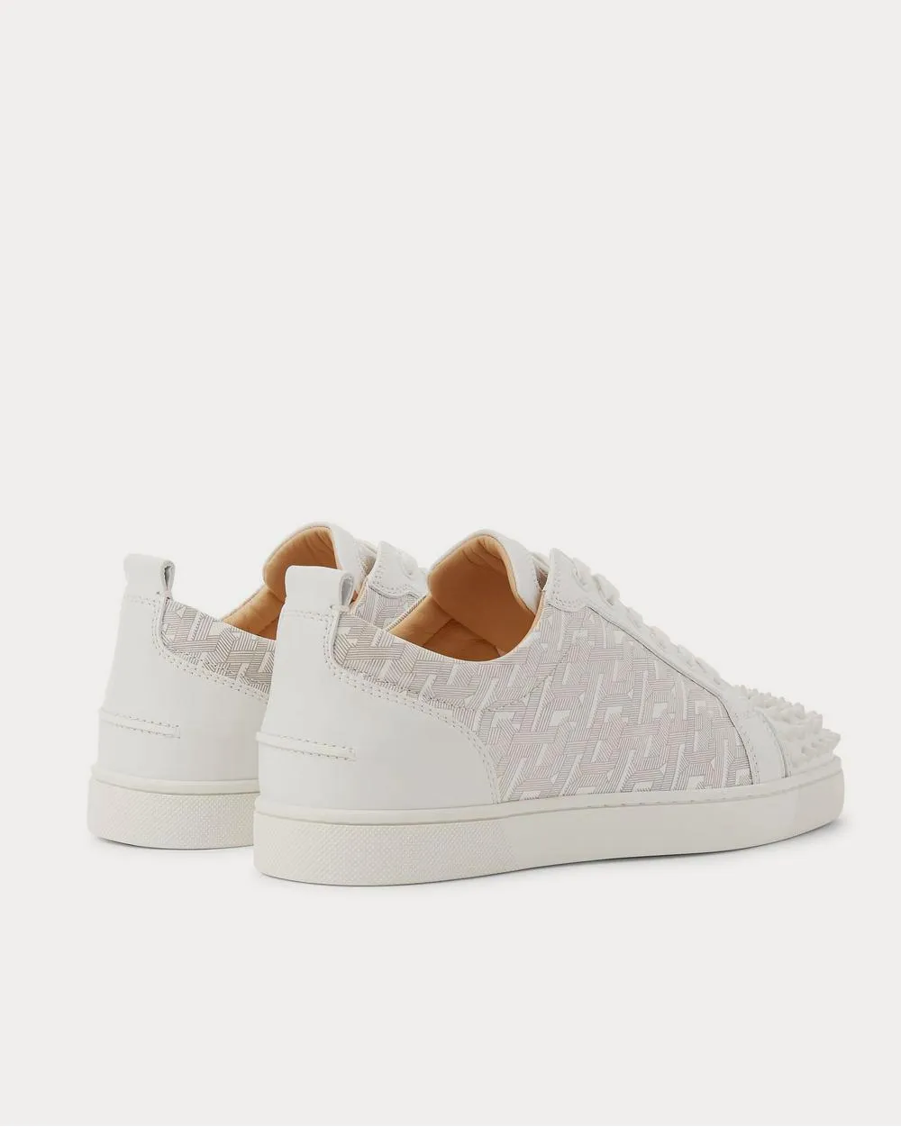 Louis Junior Spikes Printed Leather  White low top sneakers