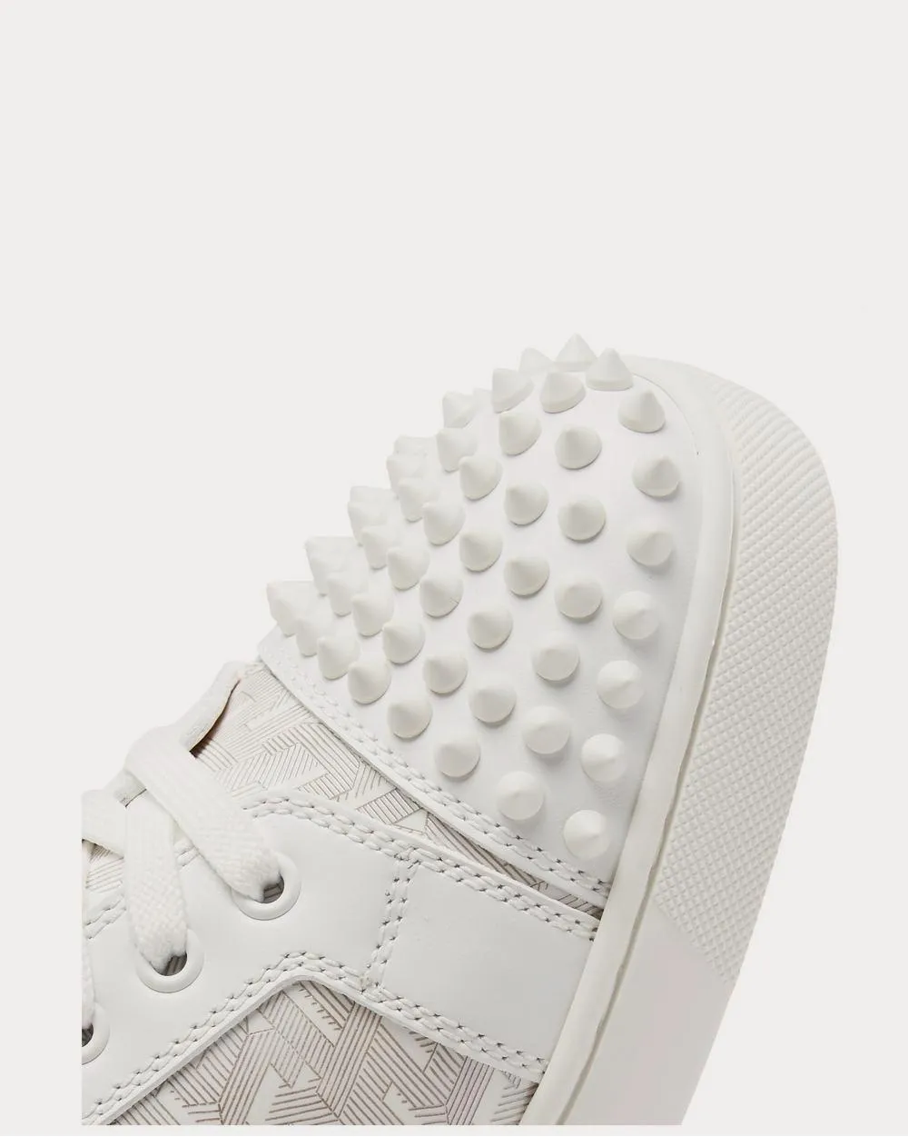 Louis Junior Spikes Printed Leather  White low top sneakers