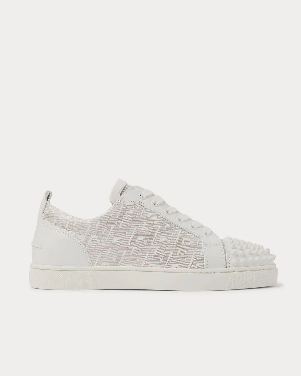 Louis Junior Spikes Printed Leather  White low top sneakers