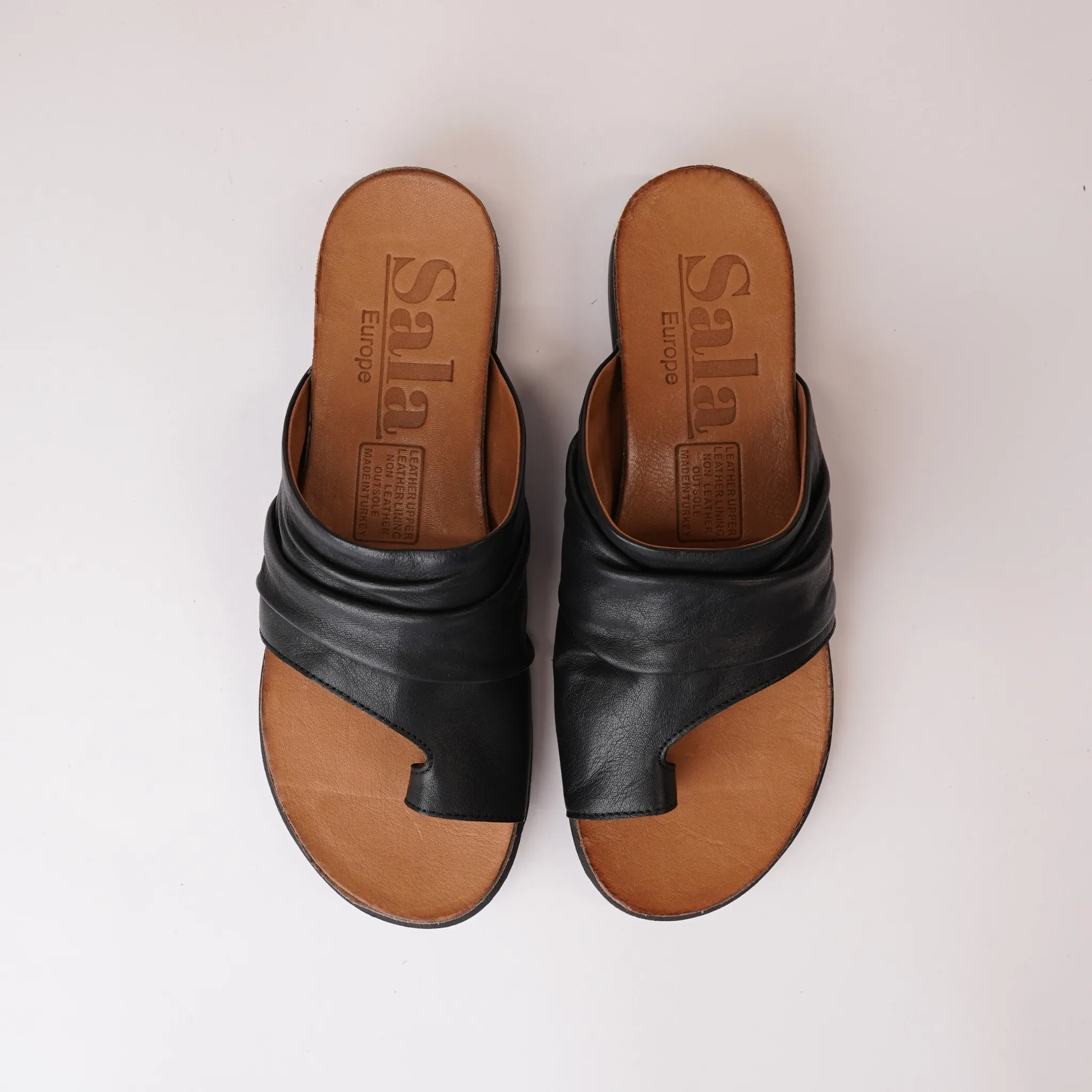 Lulu Black Leather Sandals