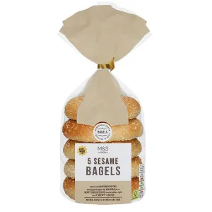 M&S Food 5 Sesame Bagels 450g