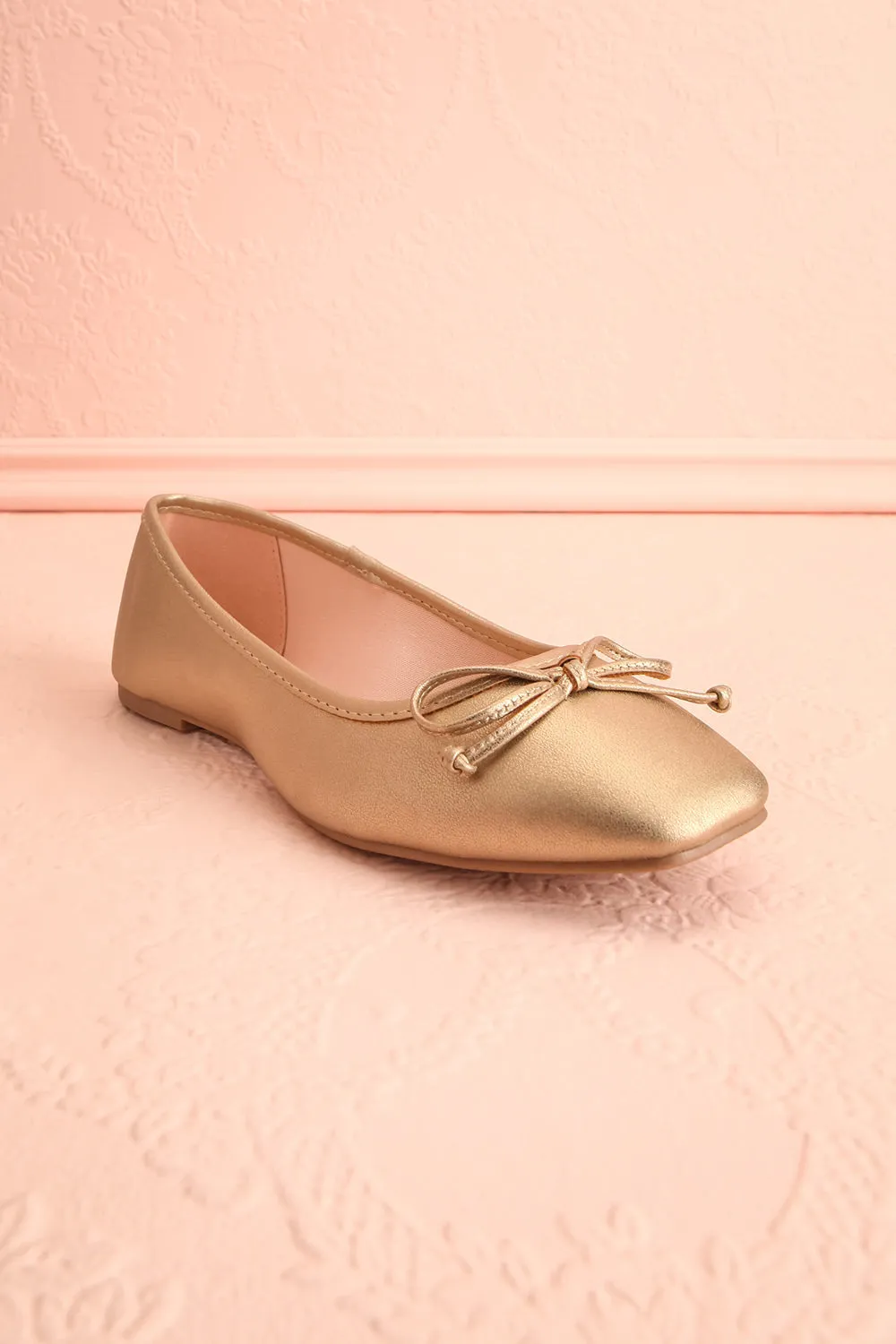 Maree Gold | Ballet Flats w/ Bow