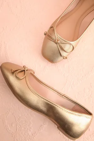 Maree Gold | Ballet Flats w/ Bow