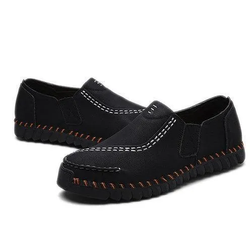 Men Retro Hand Stitching Comfortable Slip Resistant Casual Loafers