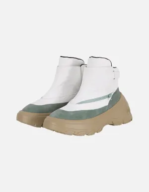 Men's Leather Panelled Canvas Mid-Calf Boots
