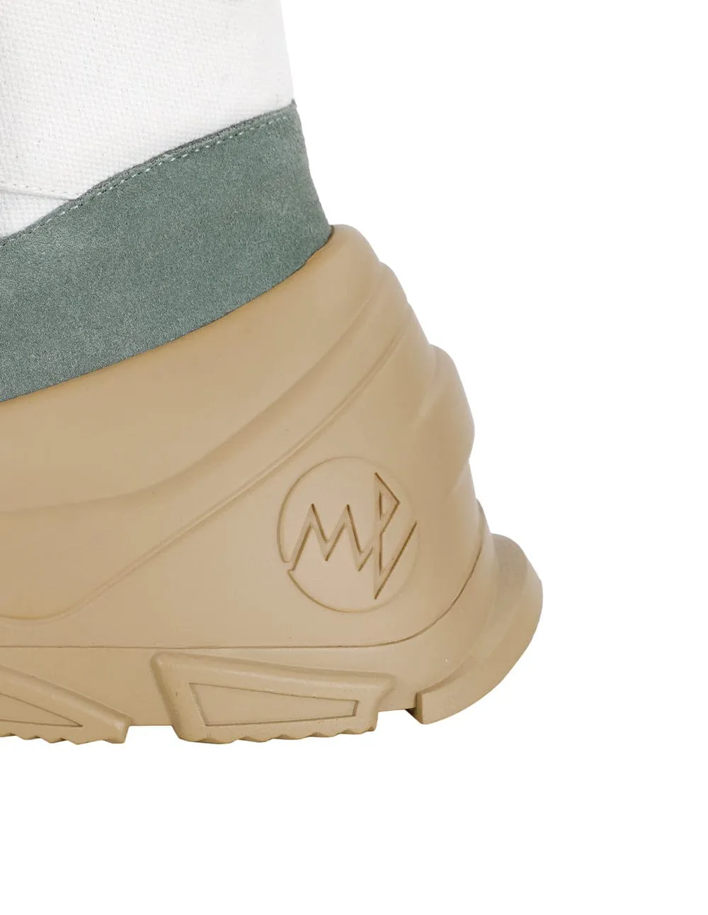 Men's Leather Panelled Canvas Mid-Calf Boots