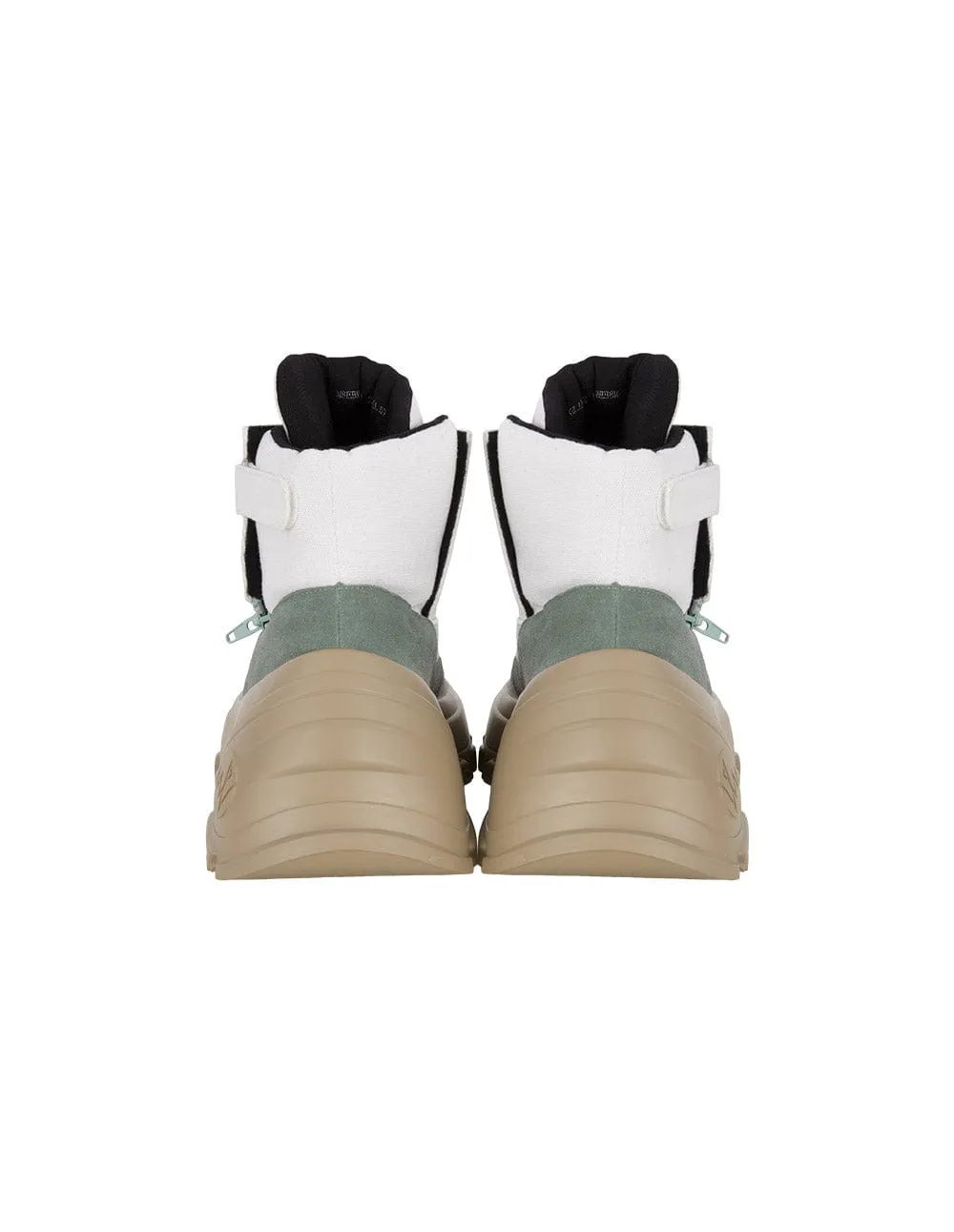 Men's Leather Panelled Canvas Mid-Calf Boots