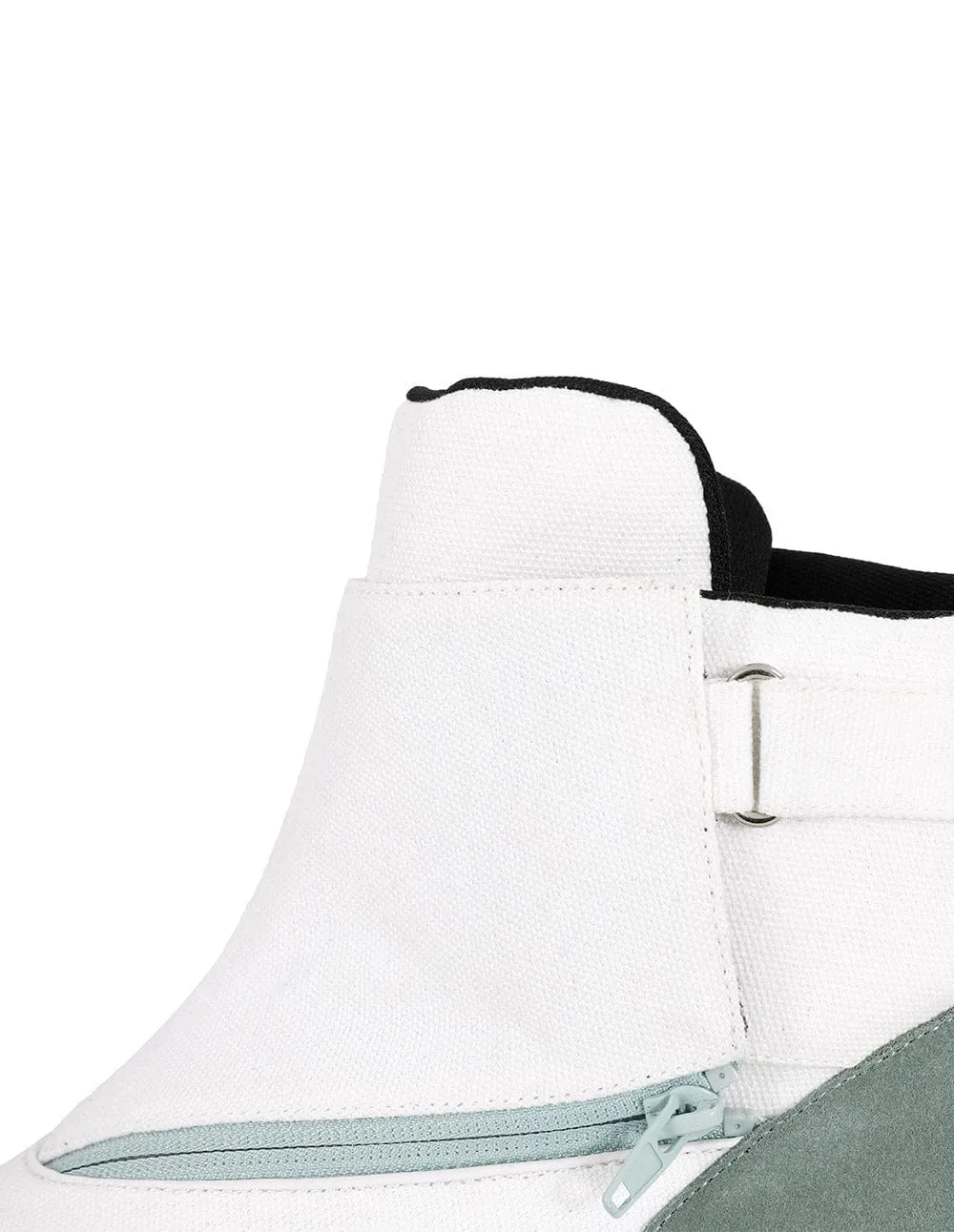 Men's Leather Panelled Canvas Mid-Calf Boots