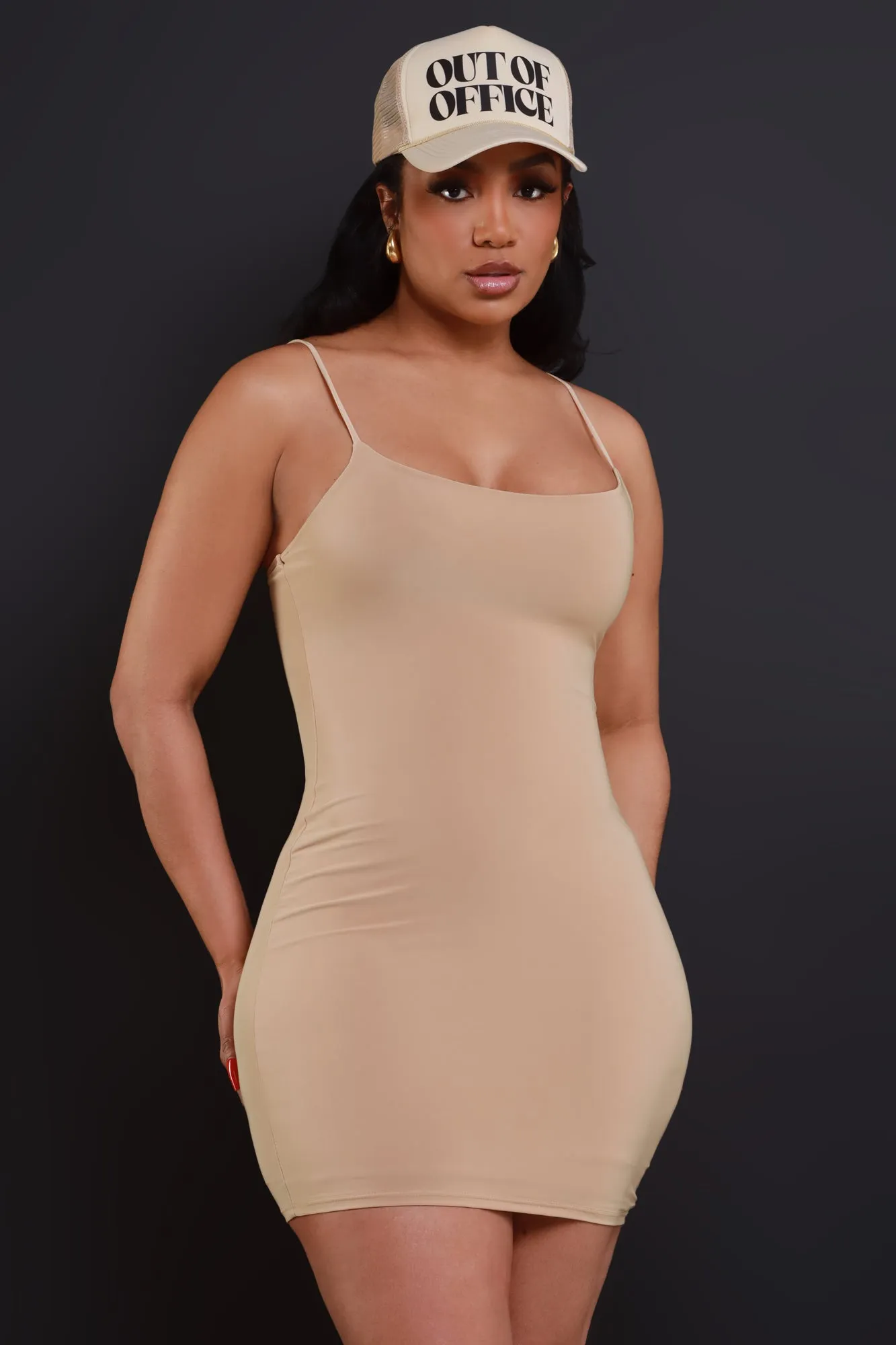 Molly Strappy Mini Dress - Khaki