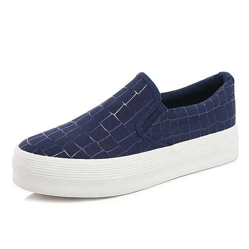 New Women Flats Casual Comfortable Fashion Canvas Elastic Slip-On Flat Loafers Shoes