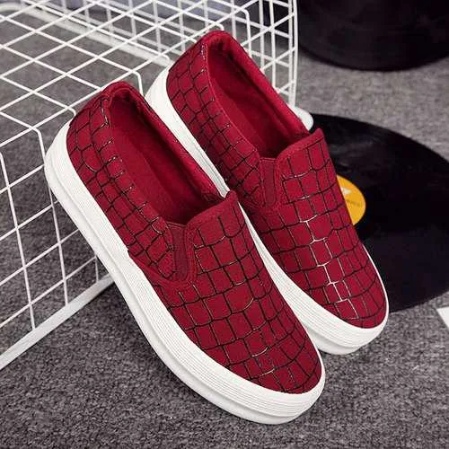 New Women Flats Casual Comfortable Fashion Canvas Elastic Slip-On Flat Loafers Shoes