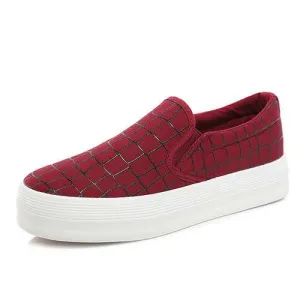 New Women Flats Casual Comfortable Fashion Canvas Elastic Slip-On Flat Loafers Shoes