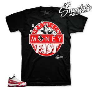 Retro 11 Fire Red Blowing Money Fast Shirt