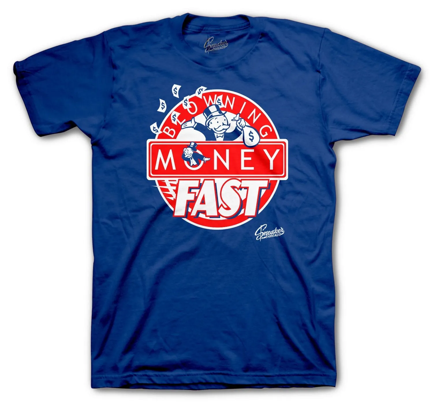 Retro 4 Loyal Blue Blowing Money Fast Shirt