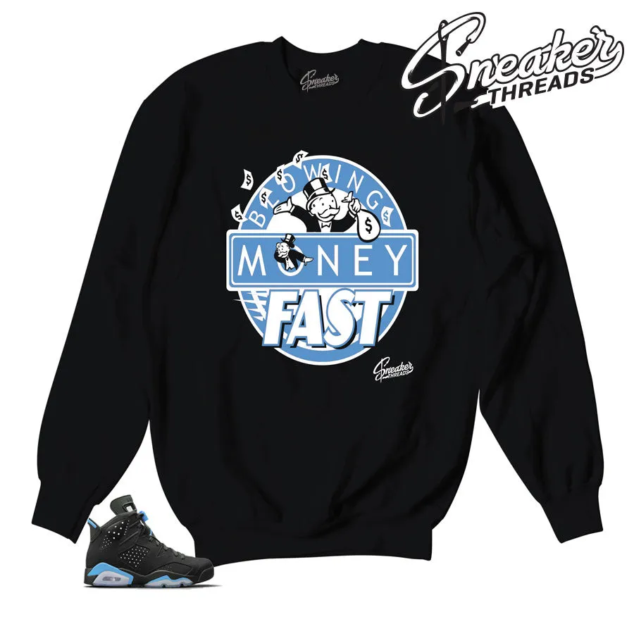 Retro 6 University Blue Blowing Money Fast Sweater