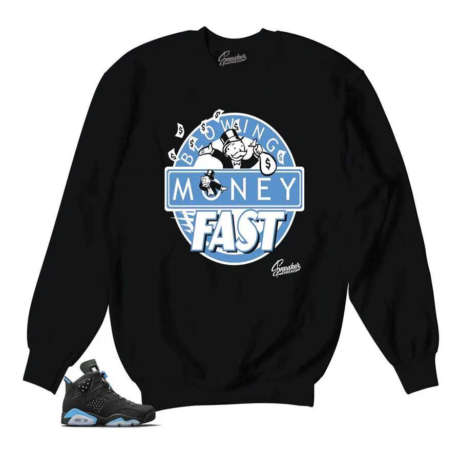 Retro 6 University Blue Blowing Money Fast Sweater