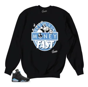 Retro 6 University Blue Blowing Money Fast Sweater