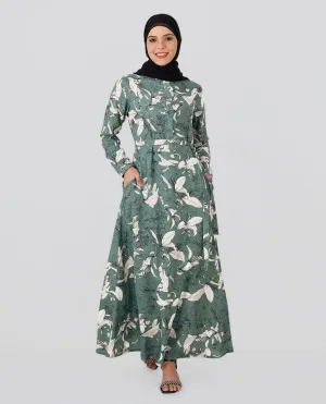 Sage Green Belted Abaya