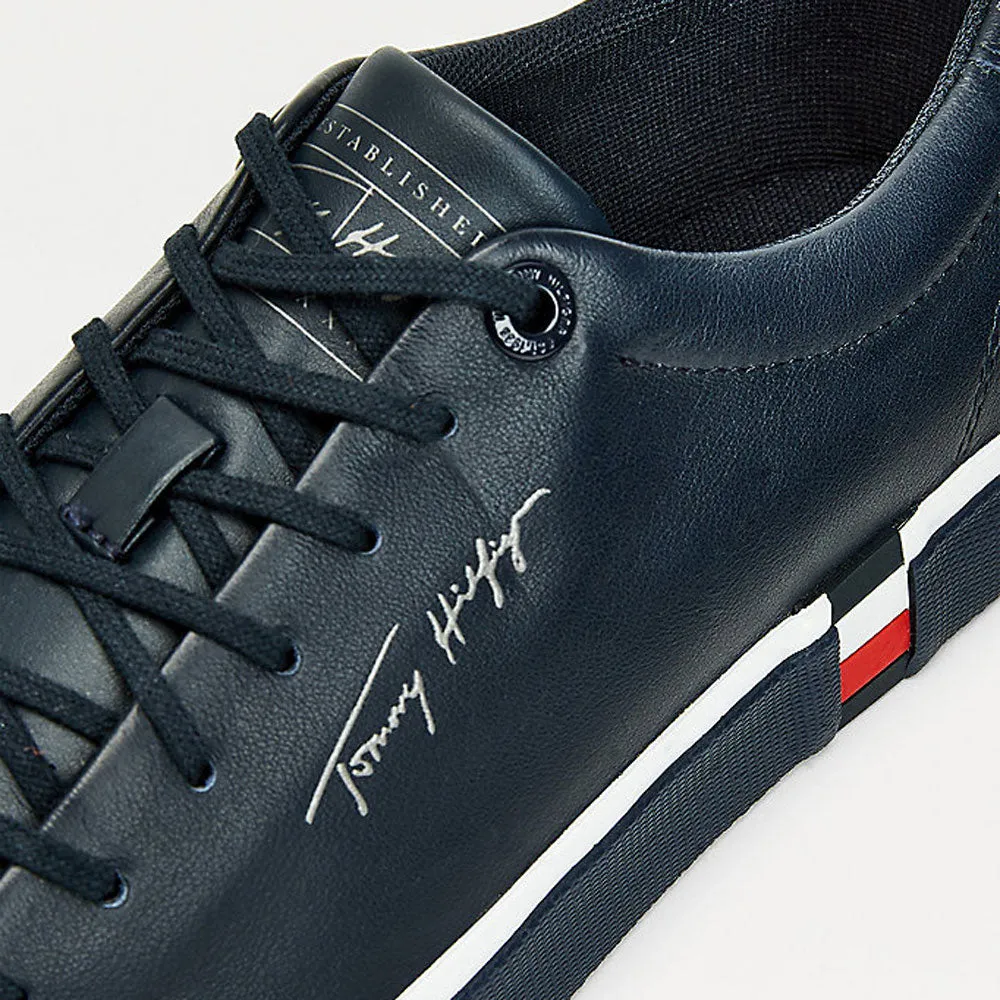 Scarpe Uomo TOMMY HILFIGER Sneakers linea Modern in Pelle Blu