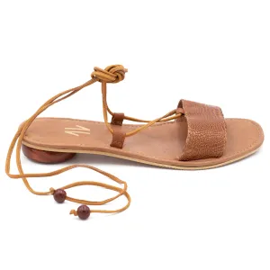 Silvia Cobos SANTOS Lace Up Flat Sandals in Brown