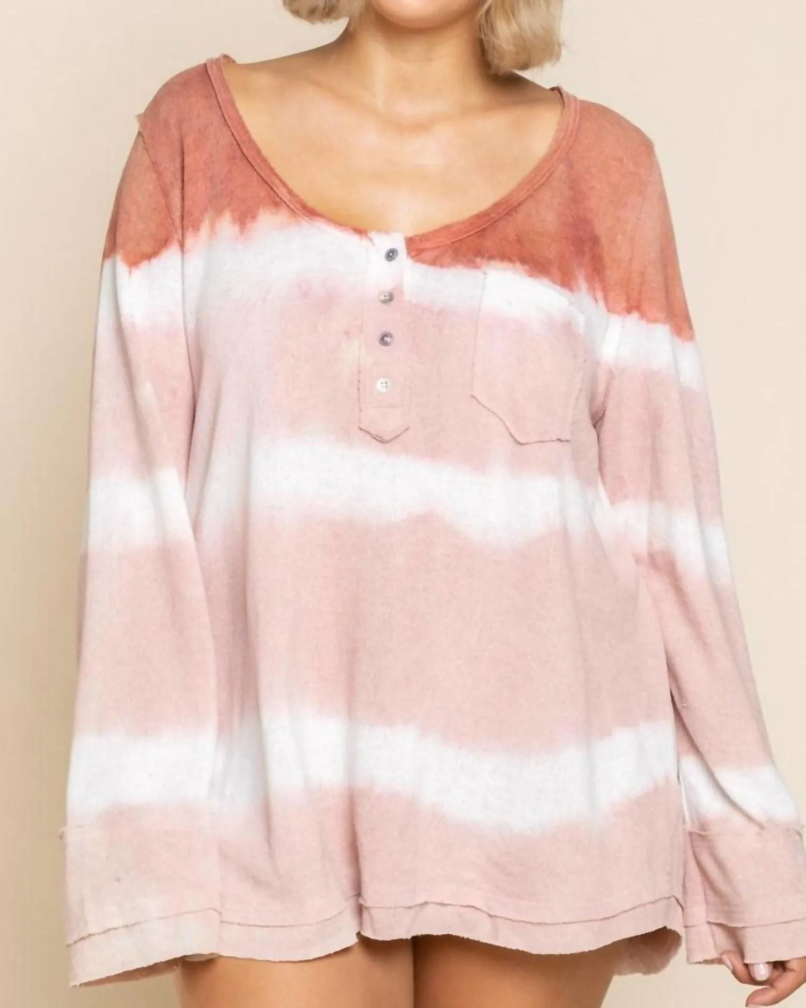 Stripe Tie Dye Plus Sweater in Wild Strawberry | Wild Strawberry