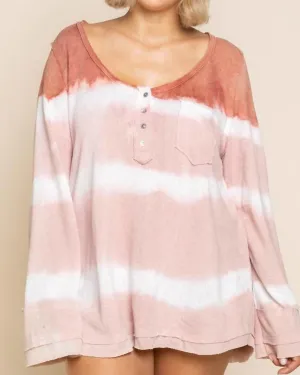 Stripe Tie Dye Plus Sweater in Wild Strawberry | Wild Strawberry