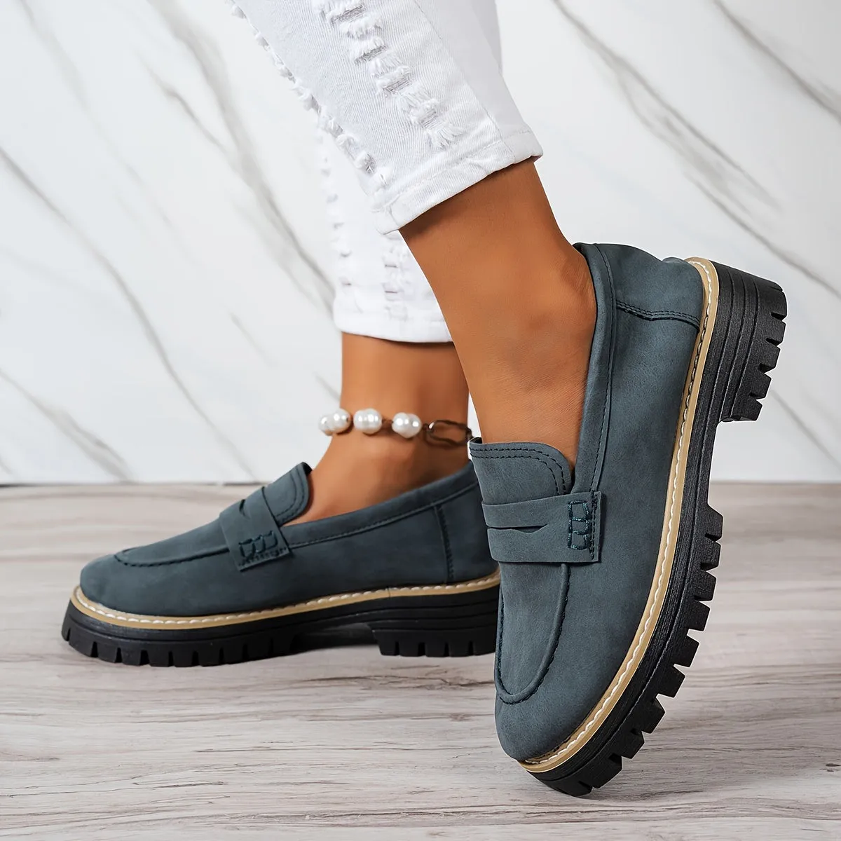 Tamsin  Chunky Sole Penny Loafers